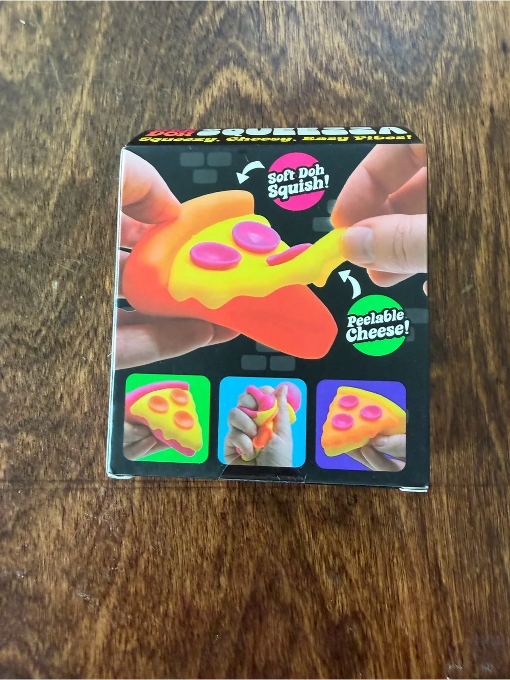NeeDoh SQUEEZZA Pizza Squishy - Orange w/Pink Toppings -Squish, AUTHENTIC fidget